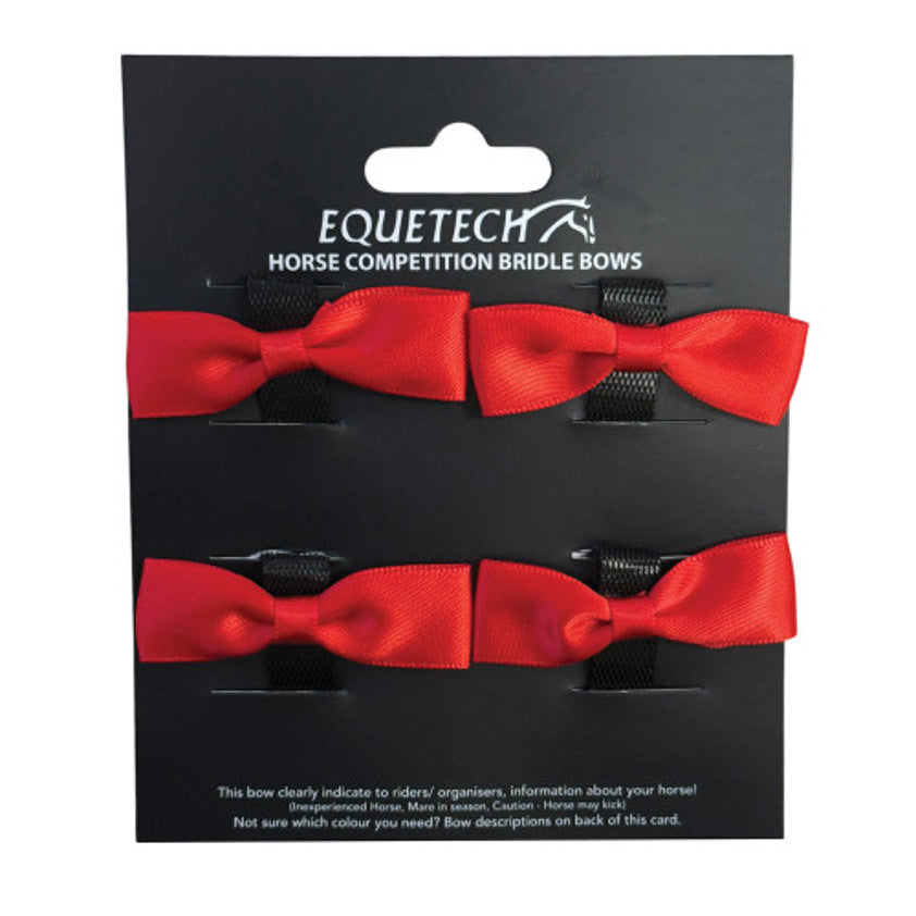 Equetech Horse Bridle Warning Ribbons #colour_red