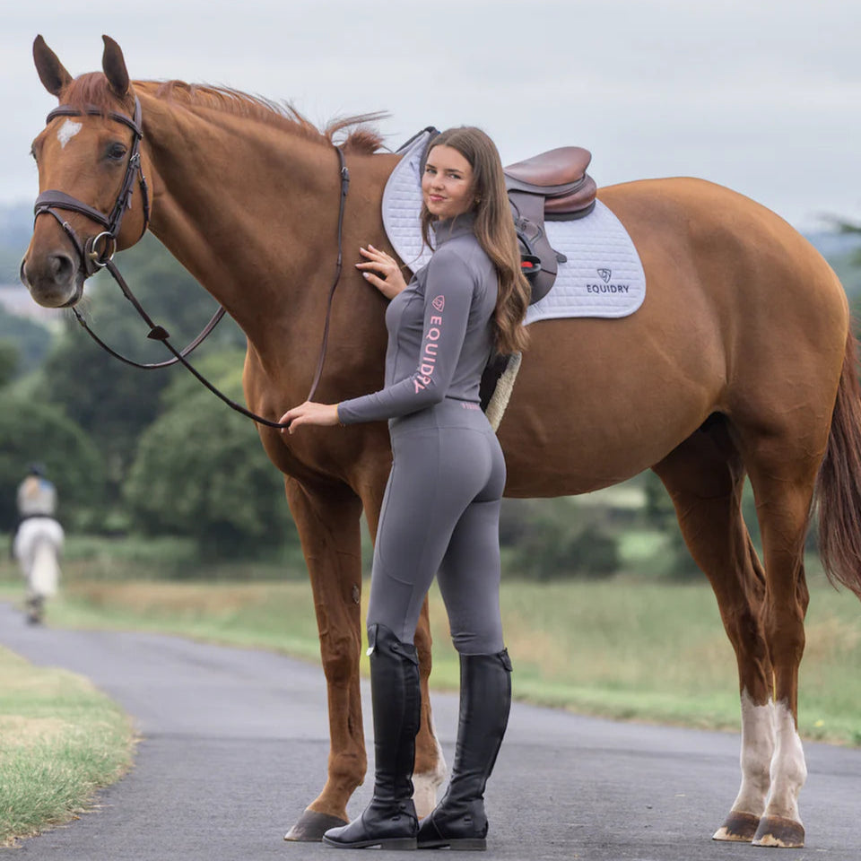 EQUIDRY Women's Water Repellent Base Layer #colour_grey-pale-pink