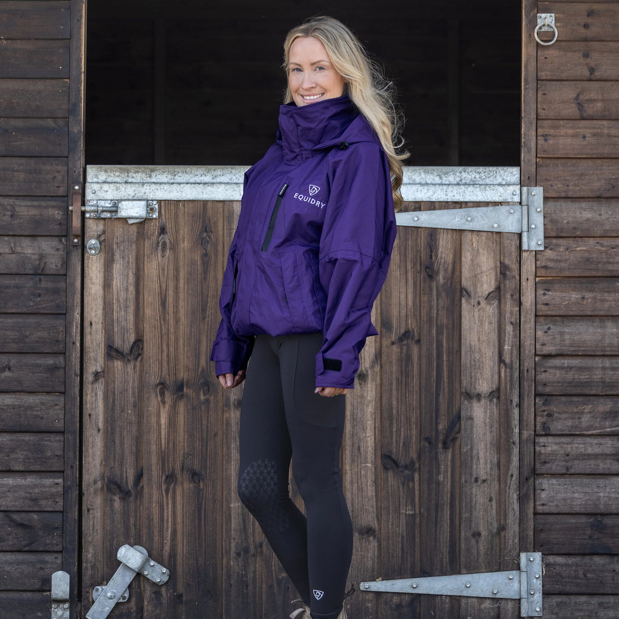 EQUIDRY Women's Shortie Mesh Lining Mac #colour_purple