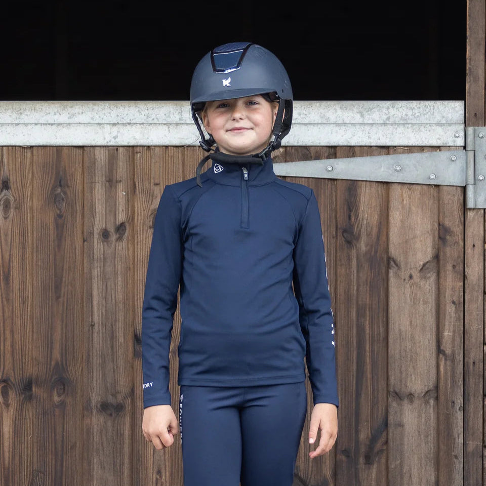 EQUIDRY Children's Water Repellent Base Layer #colour_navy-white