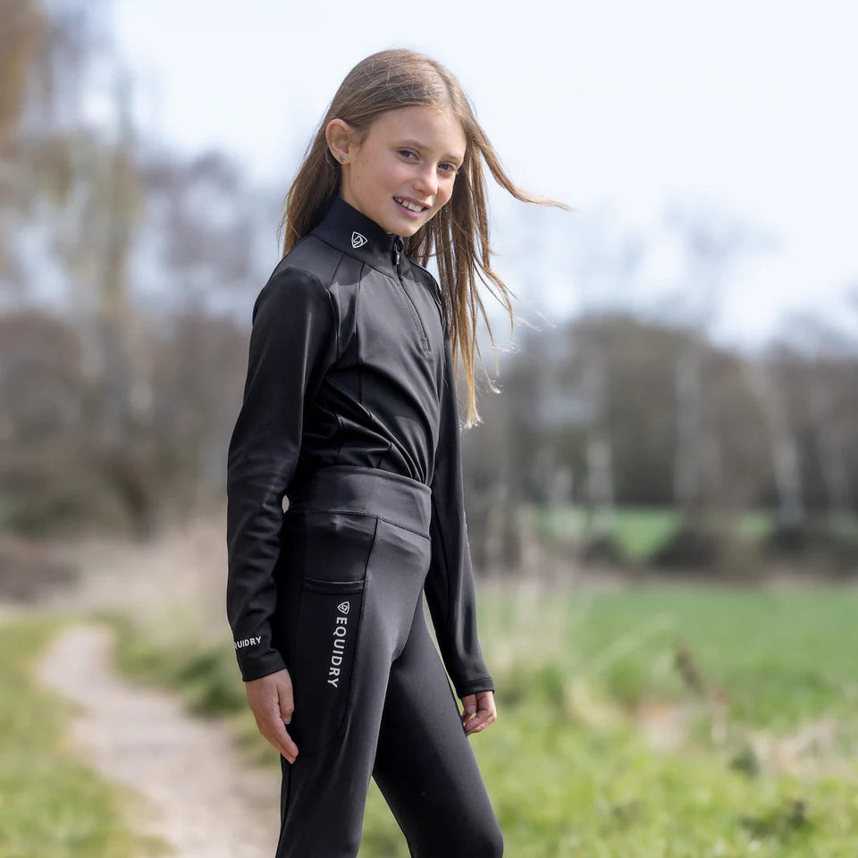 EQUIDRY Children's Water Repellent Base Layer #colour_black-white