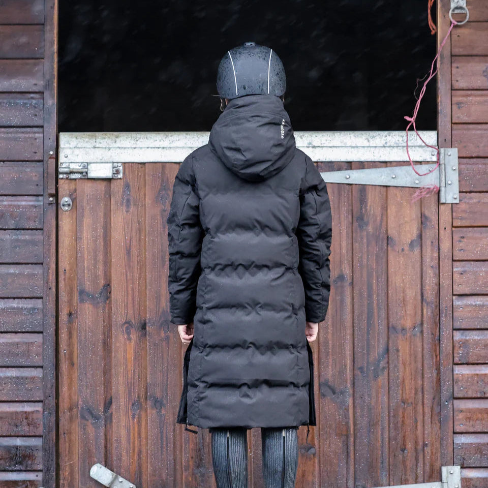 EQUIDRY Girl's Thora Waterproof Riding Puffer #colour_black