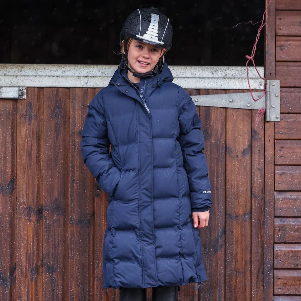 EQUIDRY Girl's Thora Waterproof Riding Puffer #colour_navy