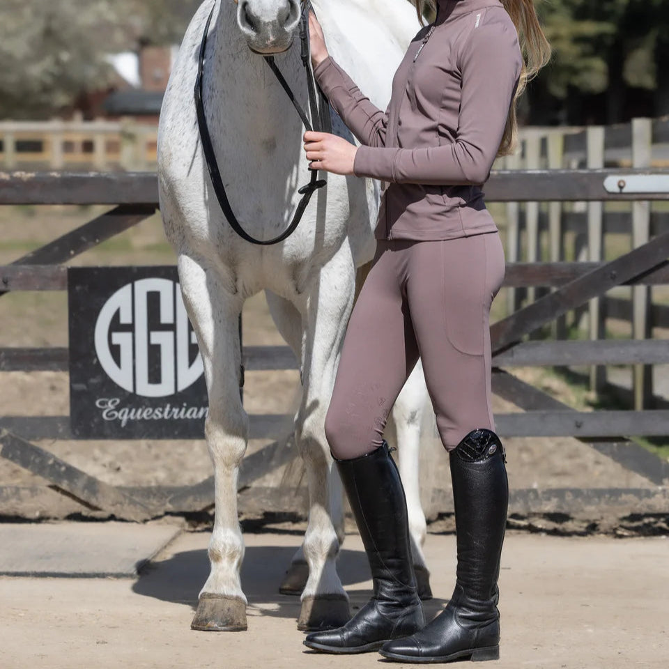 EQUIDRY Children's Water Repellent Leggings #colour_mocha