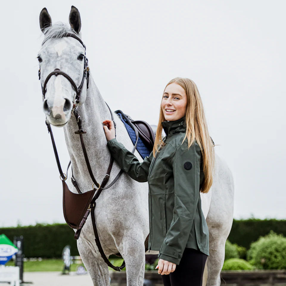 EQUIDRY Women's Varsha Jacket #colour_black-forest-green