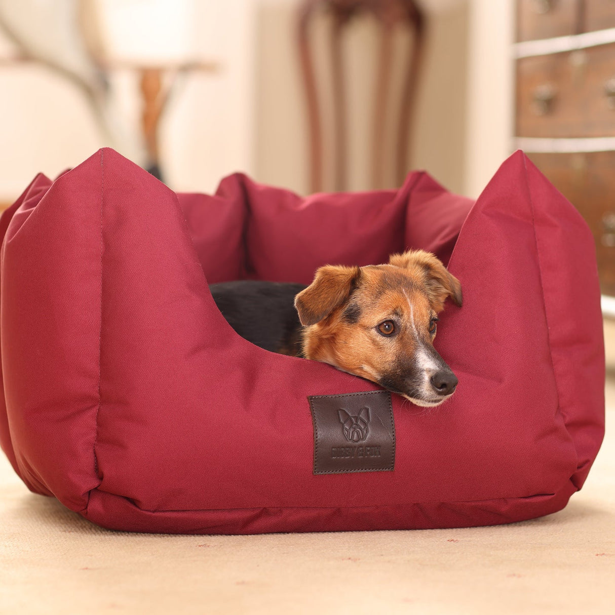 Shires Digby & Fox Nest Dog Bed #colour_maroon
