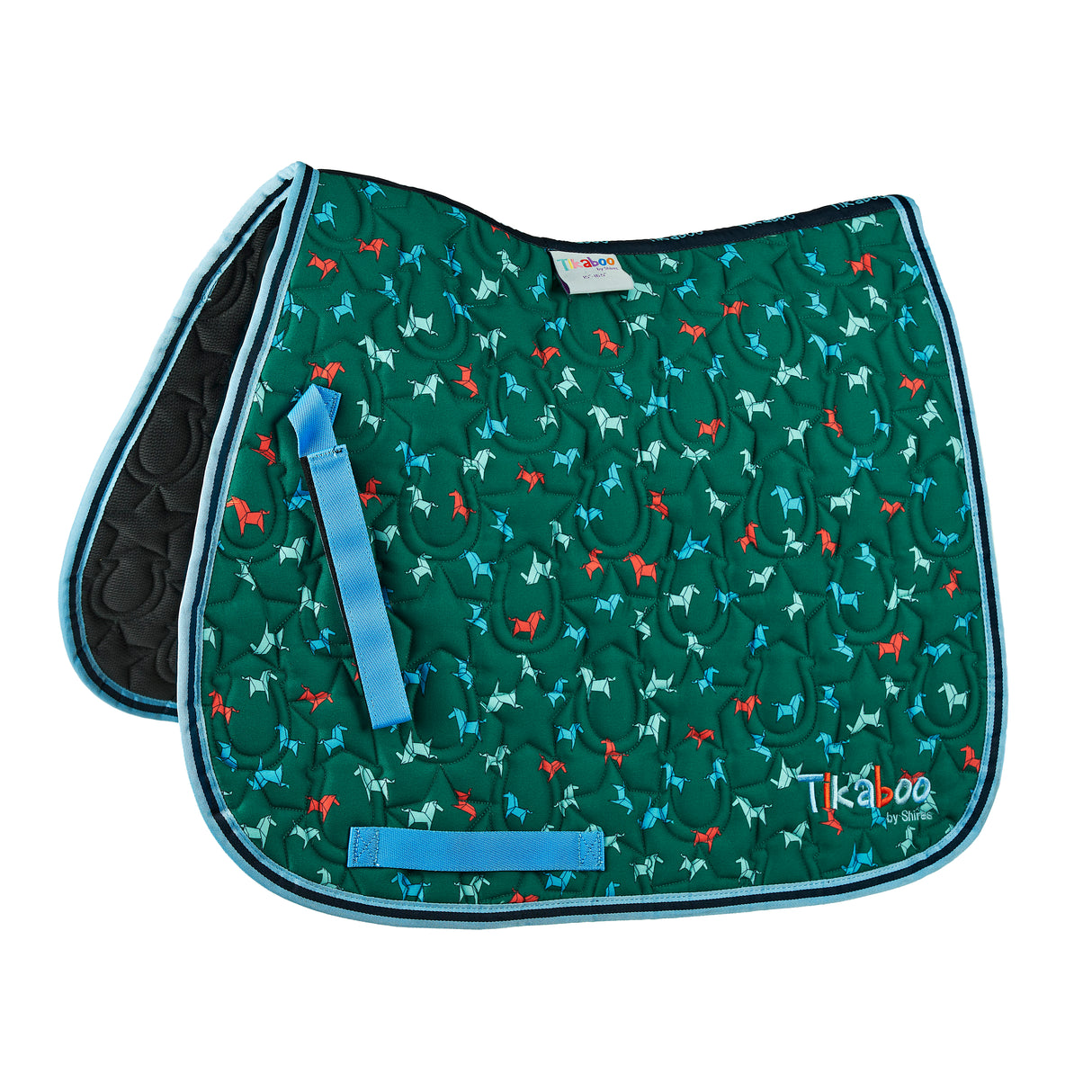 Shires Tikaboo Saddle Pad #colour_green-horses