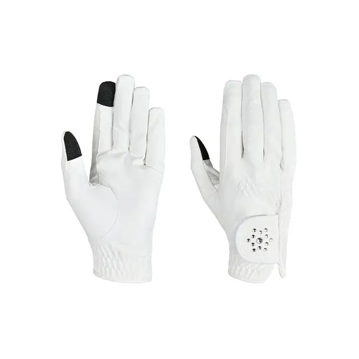 Dublin Everyday Bling Riding Gloves #colour_white