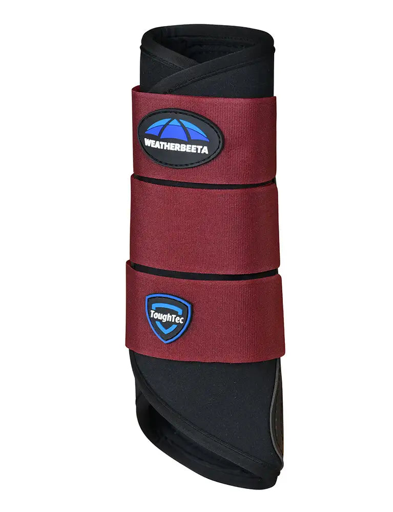 Weatherbeeta Tough-Tec Prime Brushing Boots #colour_black-maroon