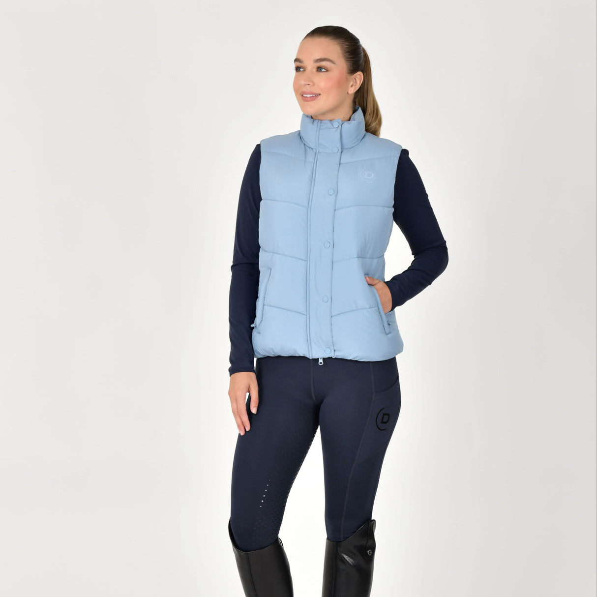 Dublin Ladies Puffer Body Warmer #colour_blue-fog
