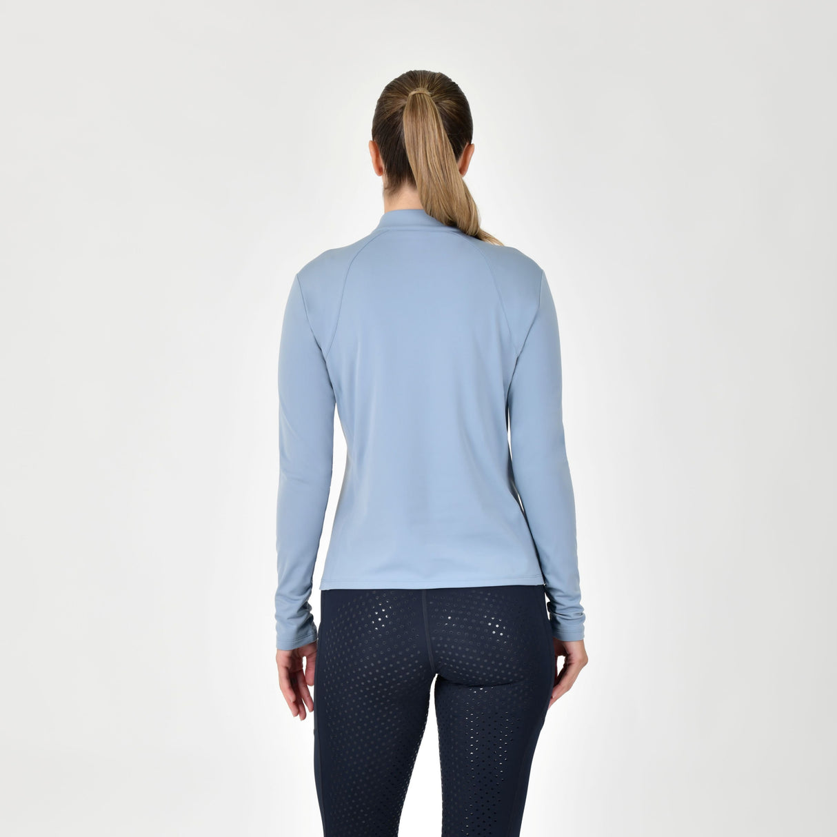 Dublin Ladies Brushed Long Sleeve Riding Top #colour_blue-fog