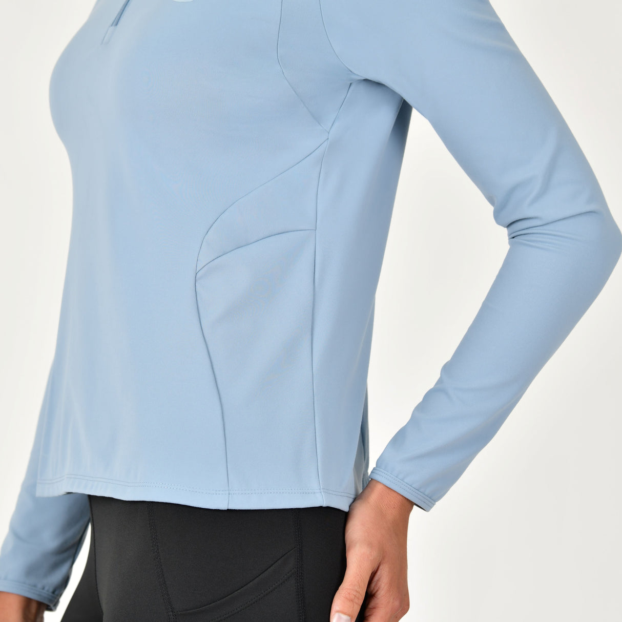 Dublin Ladies Brushed Fitted Base Layer Riding Top #colour_blue-fog