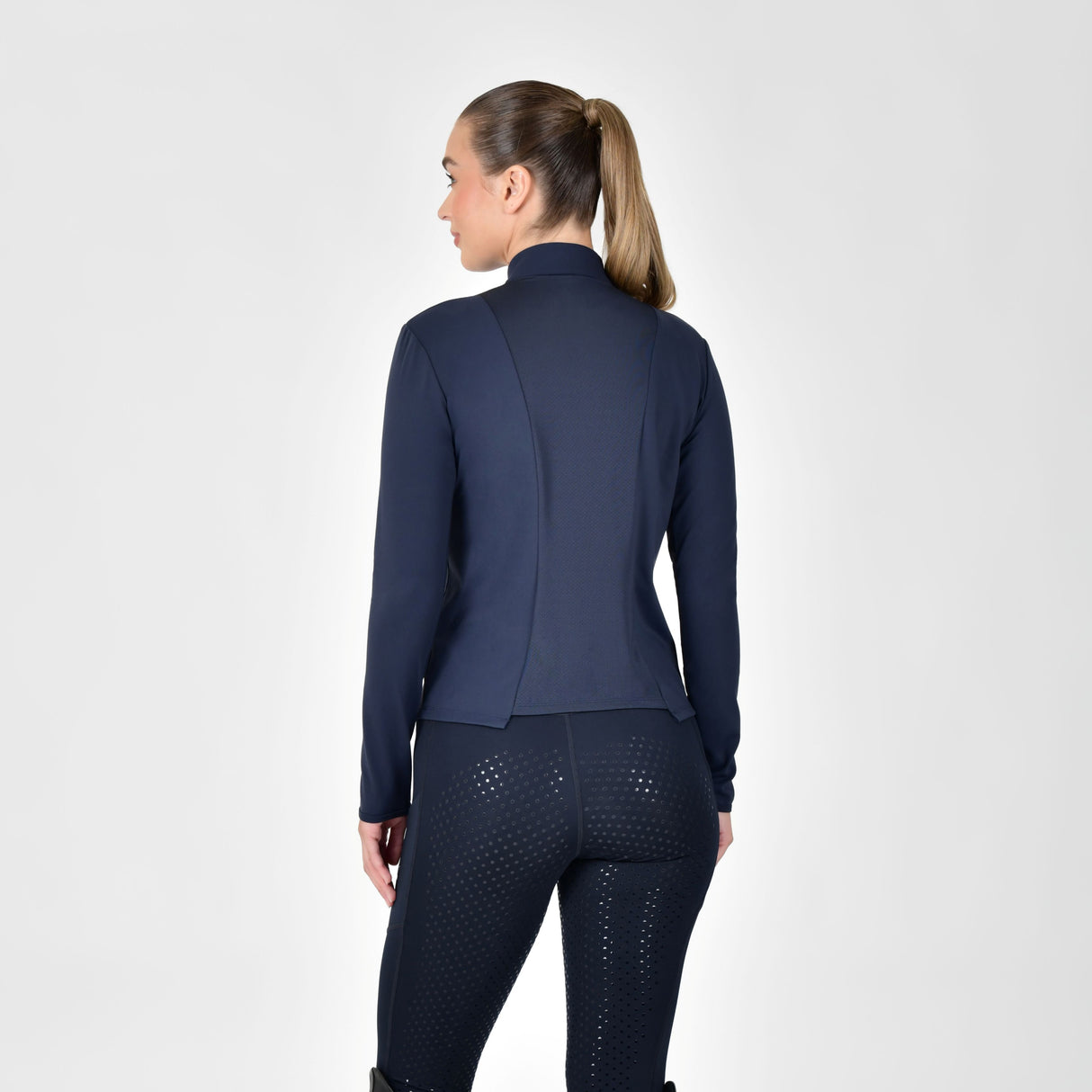 Dublin Ladies Brushed Fitted Base Layer Riding Top #colour_navy