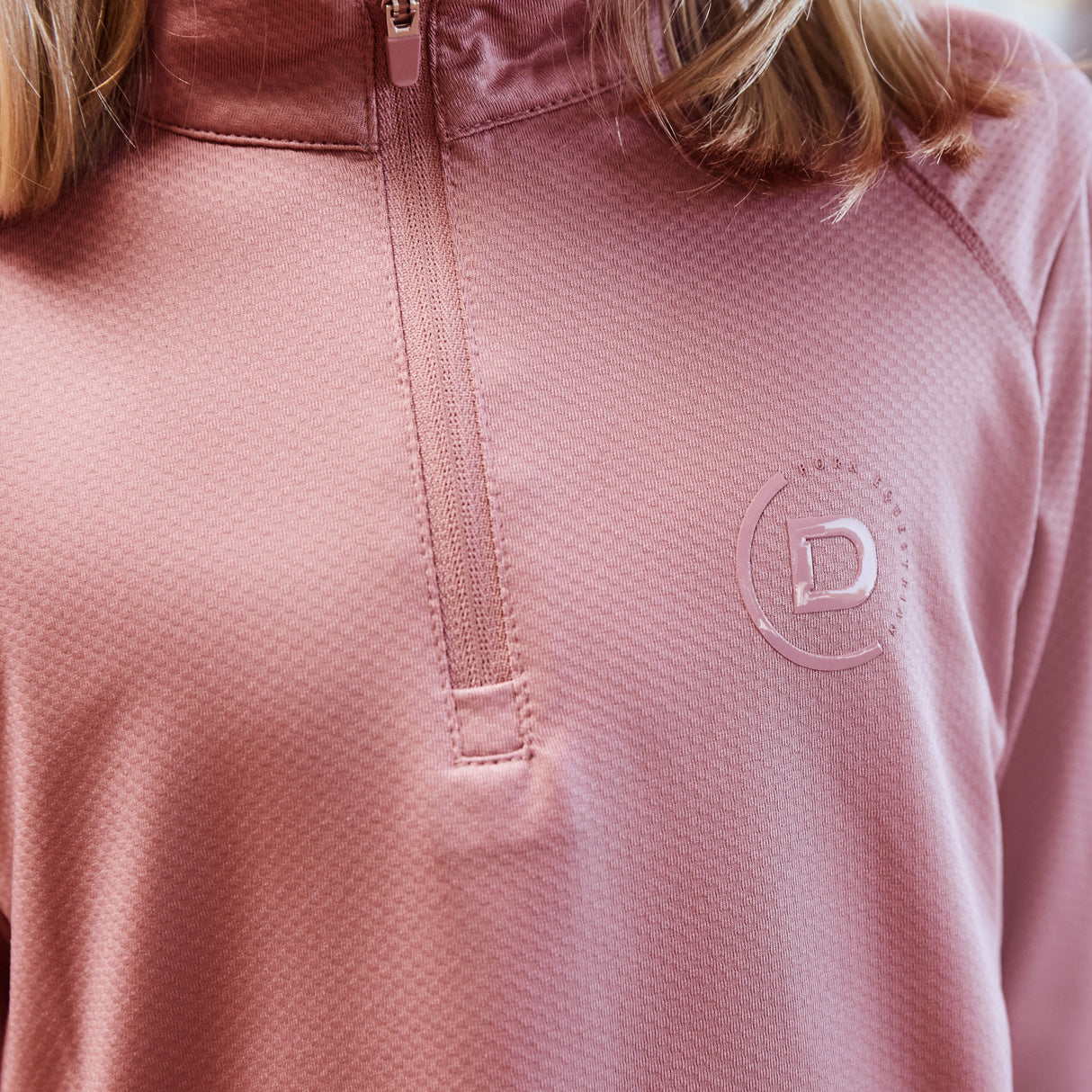 Dublin Children's Breathable Long Sleeve Riding Top #colour_dusty-rose