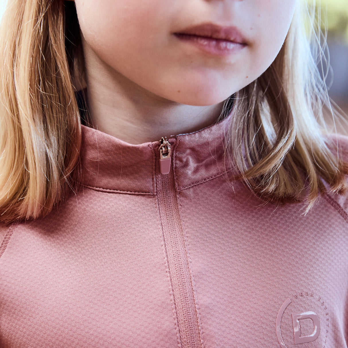 Dublin Children's Breathable Long Sleeve Riding Top #colour_dusty-rose