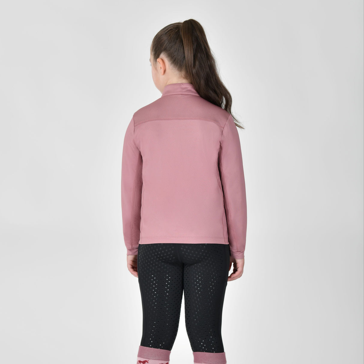 Dublin Children's Breathable Long Sleeve Riding Top #colour_dusty-rose