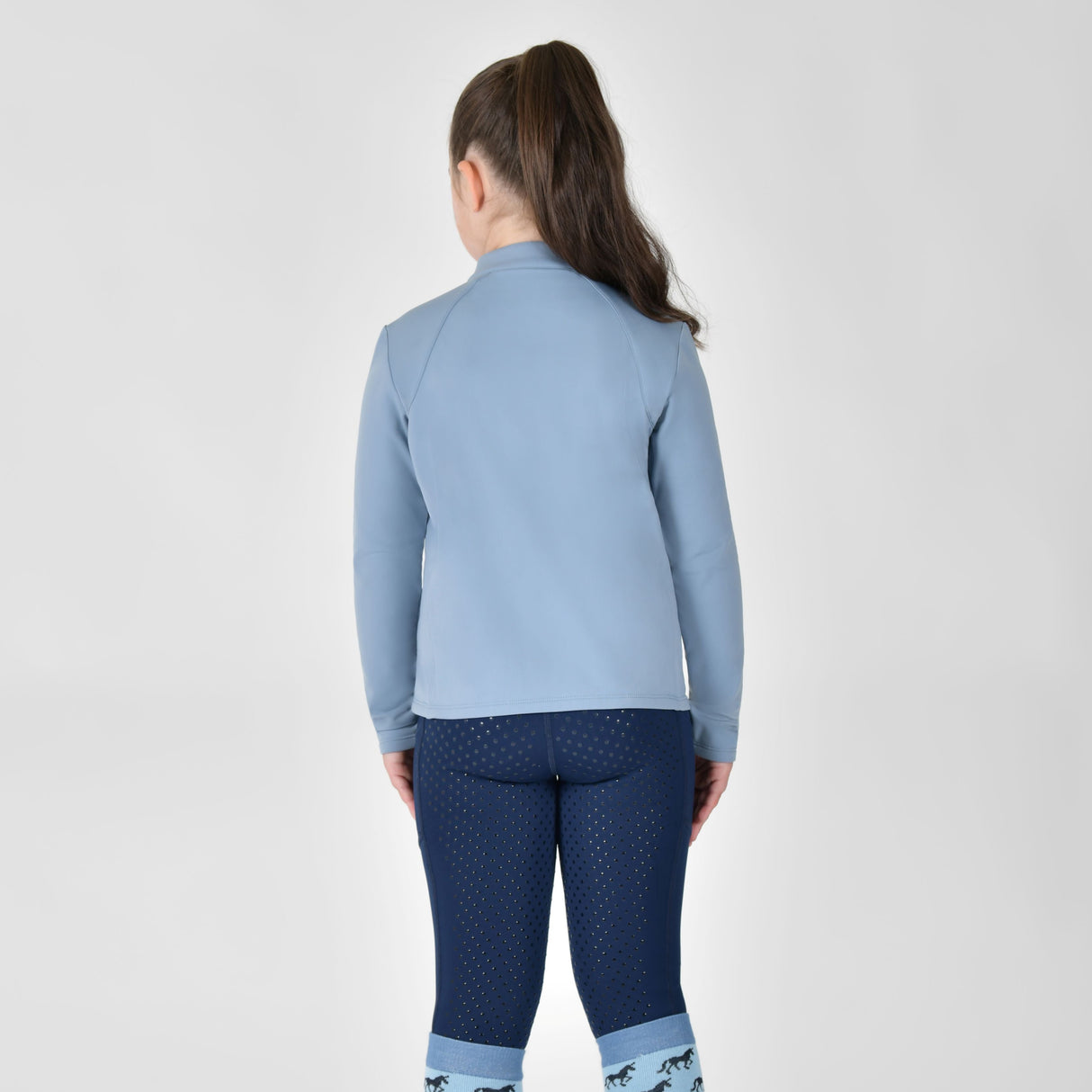 Dublin Children's Brushed Long Sleeve Riding Top #colour_blue-fog