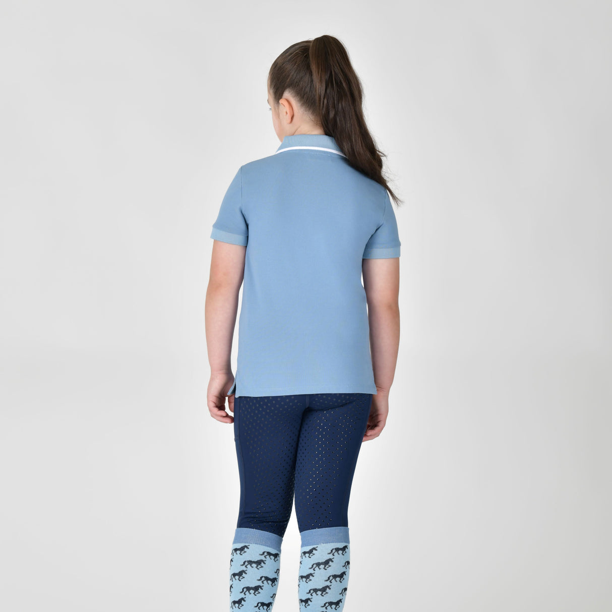 Dublin Children's Cotton Pique Short Sleeve Polo #colour_blue-fog