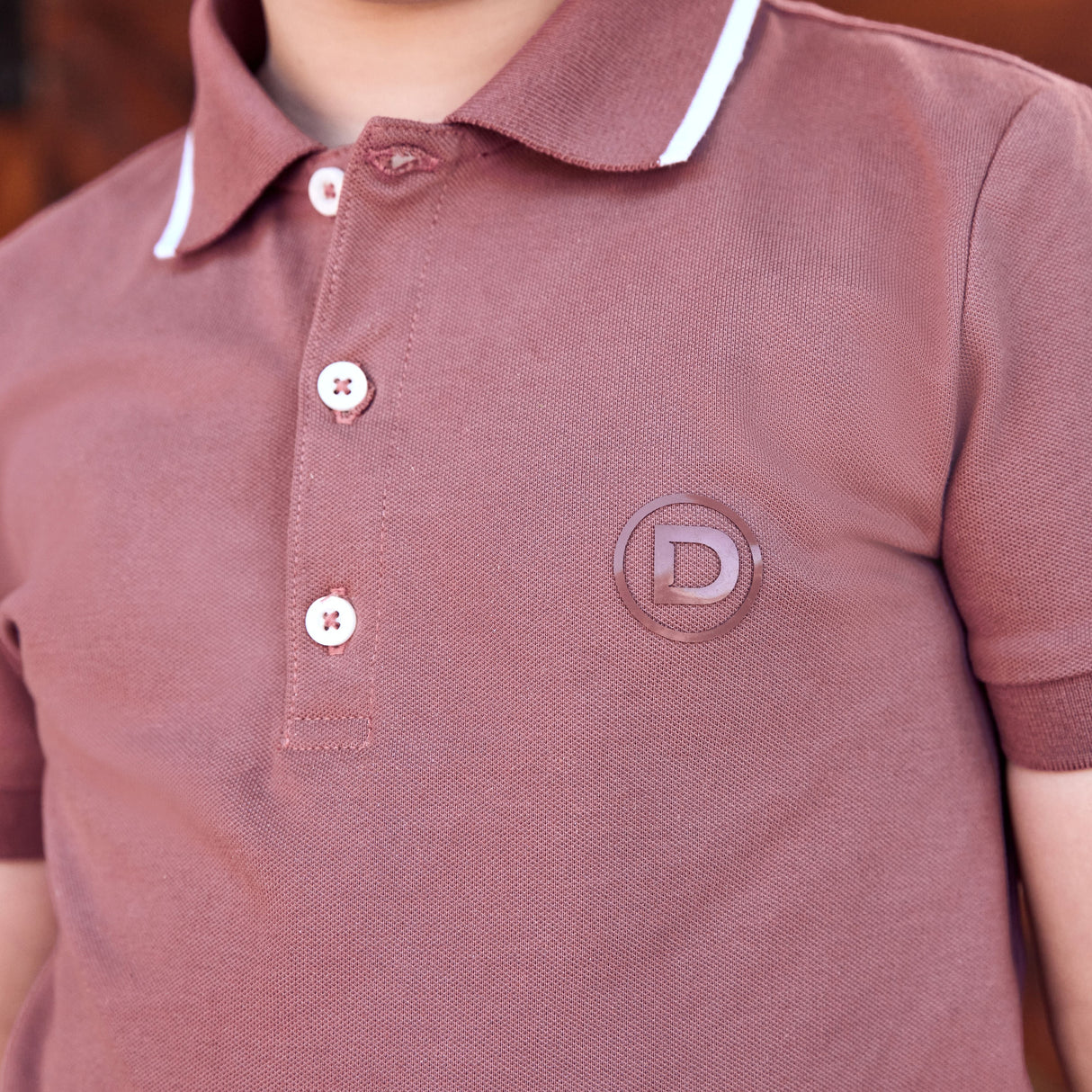 Dublin Children's Cotton Pique Short Sleeve Polo #colour_dusty-rose