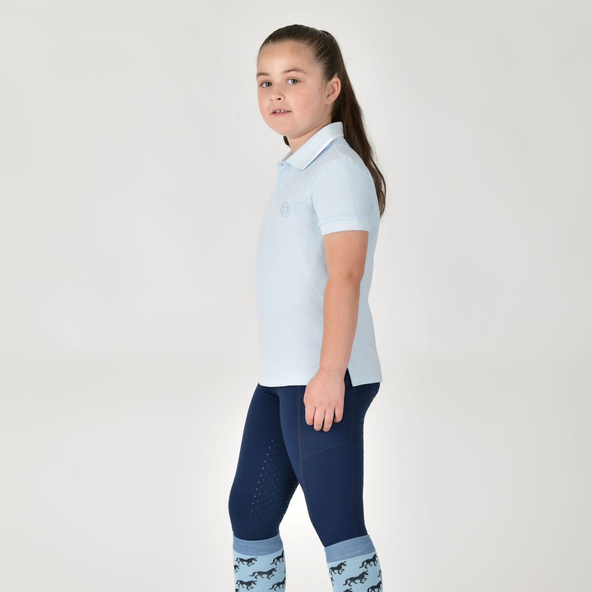 Dublin Children's Cotton Pique Short Sleeve Polo #colour_sky-blue