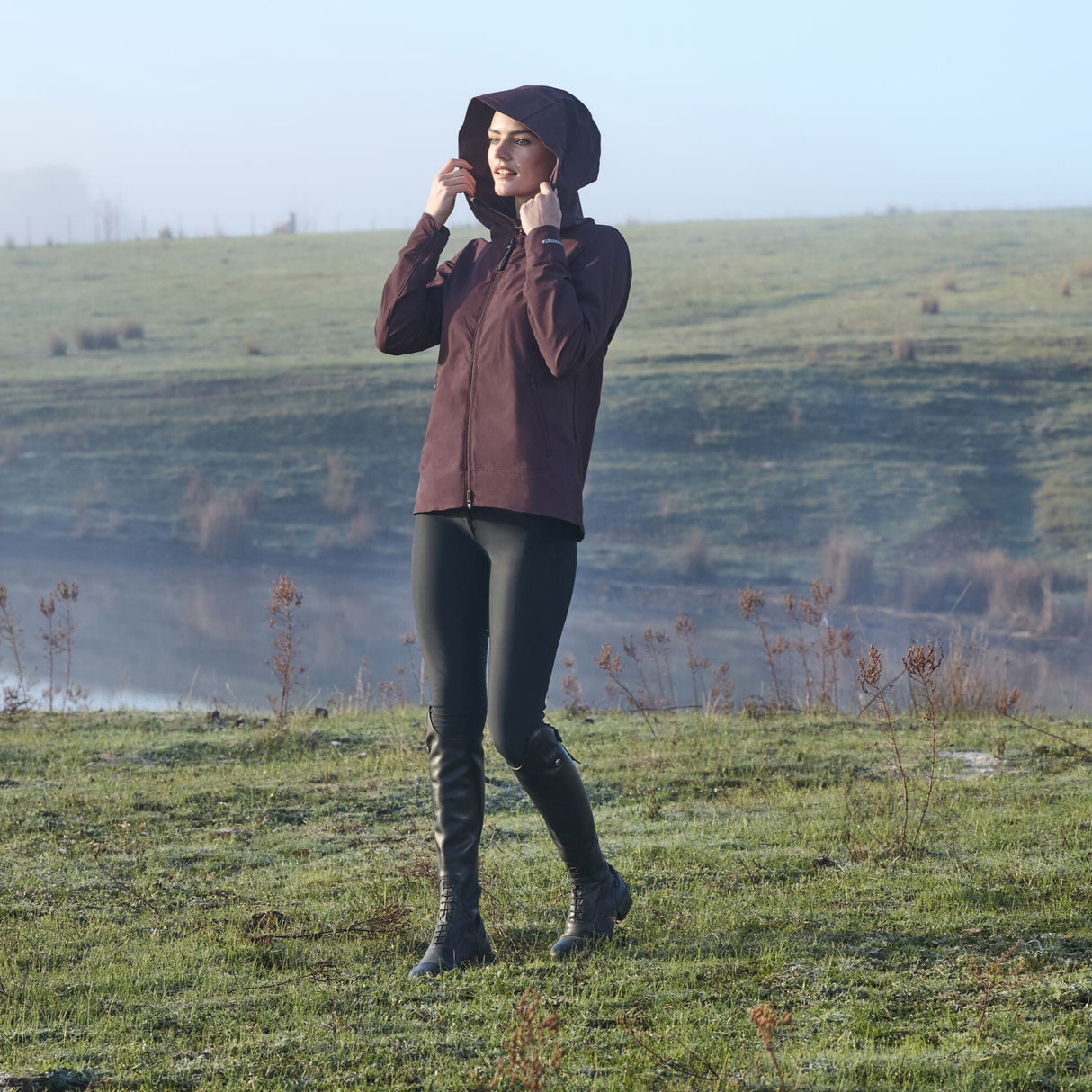 Weatherbeeta Ladies Abrasion Proof Stretch Riding Jacket #colour_mulberry