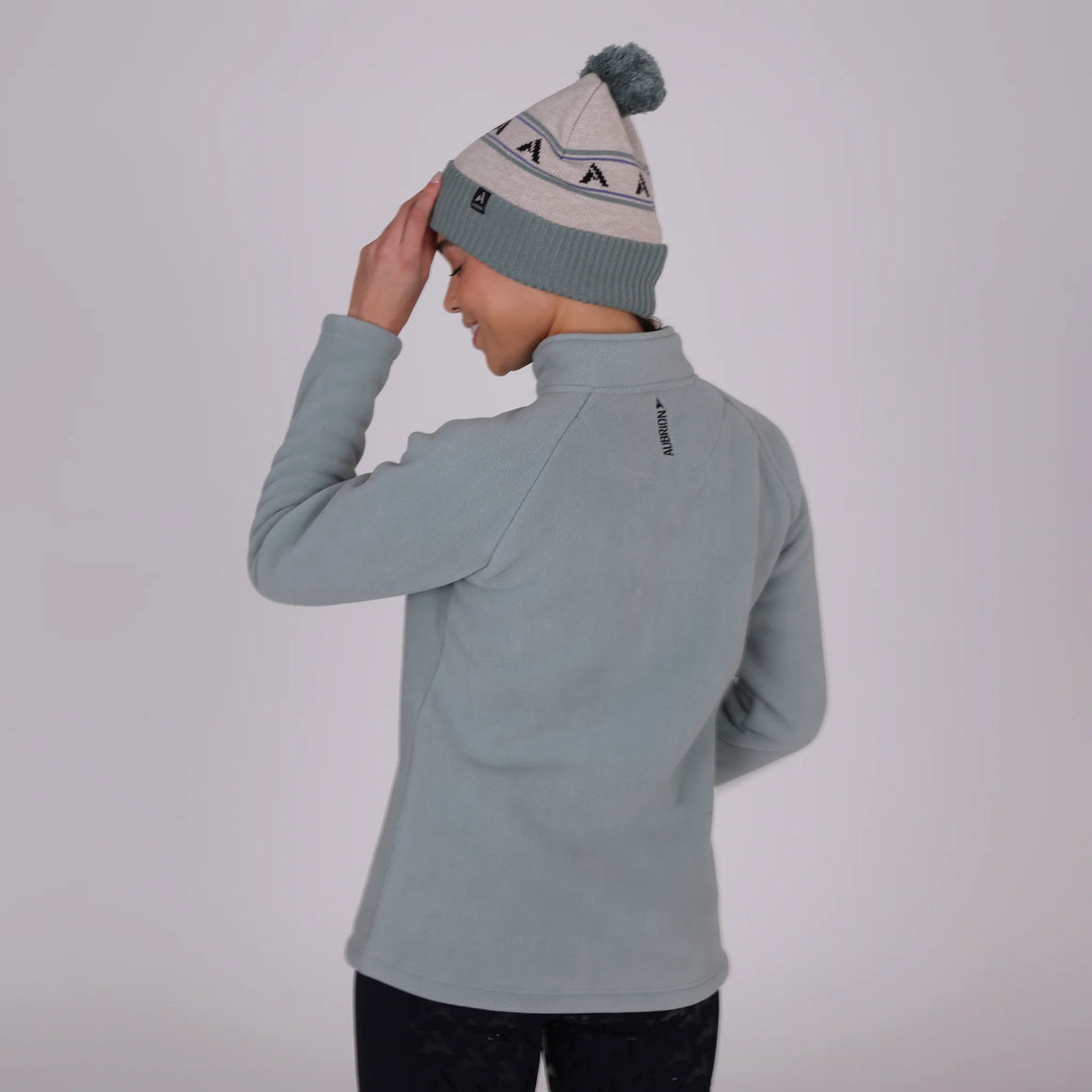 Shires Aubrion React Ladies Half Zip Fleece #colour_sage