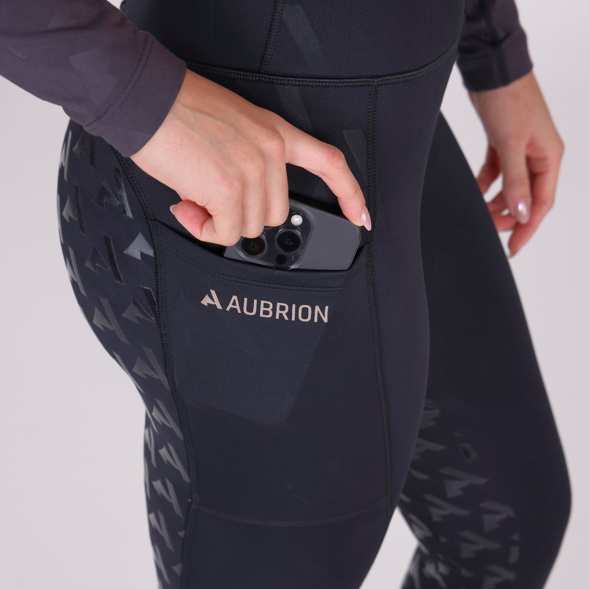 Shires Aubrion Ladies React Winter Riding Tights #colour_shadow