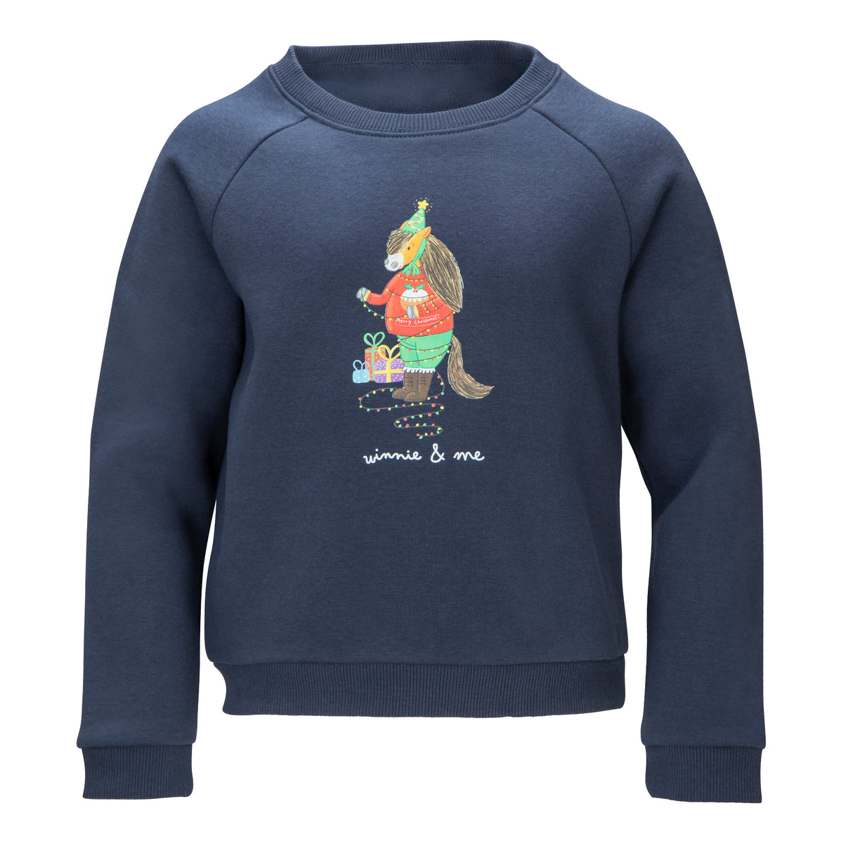 Shires Junior Winnie & Me Festive Sweatshirt #colour_navy