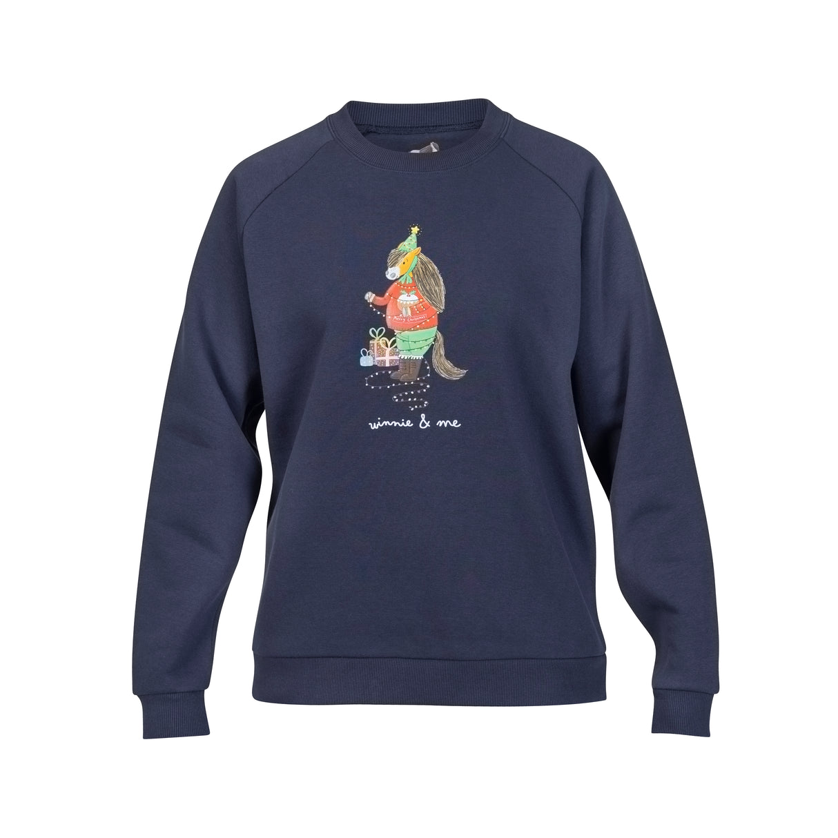 Shires Winnie & Me Adult Festive Sweatshirt #colour_navy