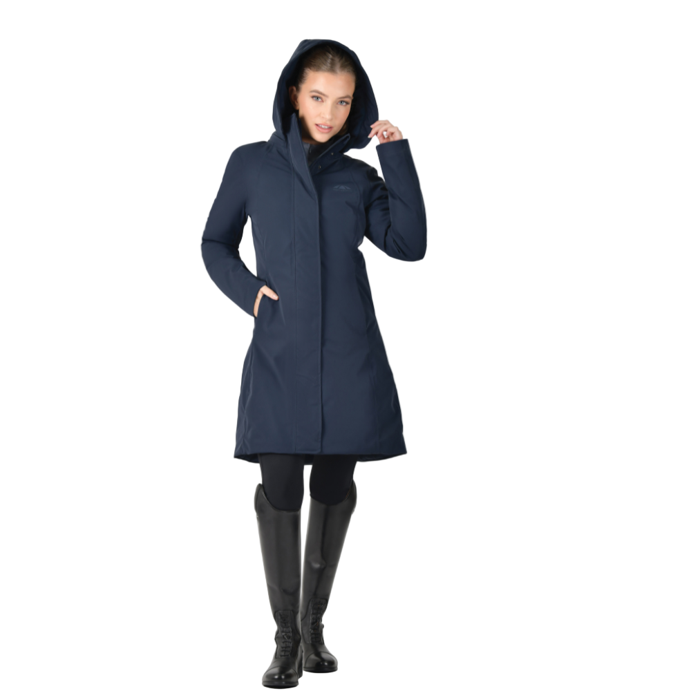 Weatherbeeta Ladies All Purpose Waterproof Longline Equestrian Jacket #colour_navy