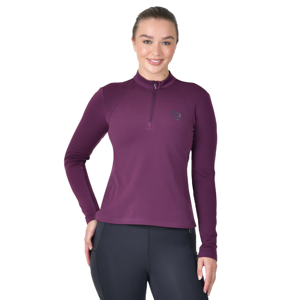 Dublin Ladies Brushed Long Sleeve Riding Top #colour_purple-violet