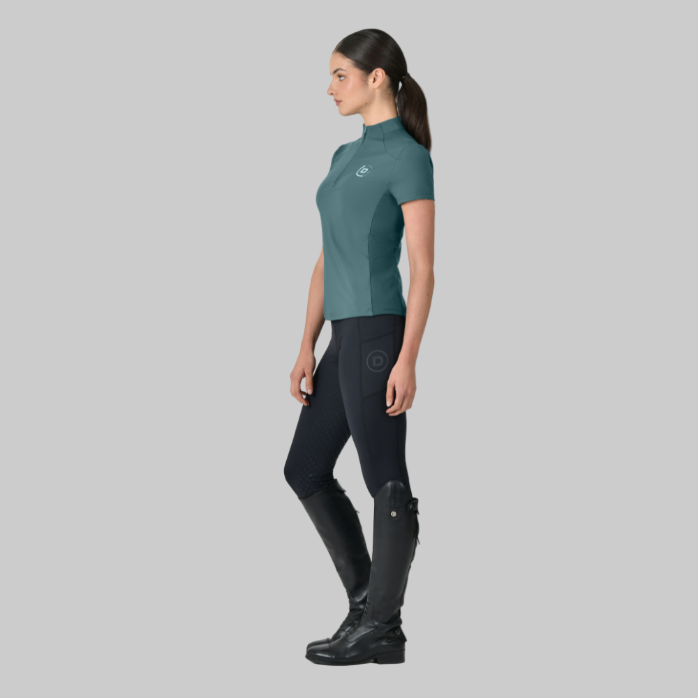 Dublin Ladies 1/4 Zip Breathable Short Sleeve Top #colour_washed-teal