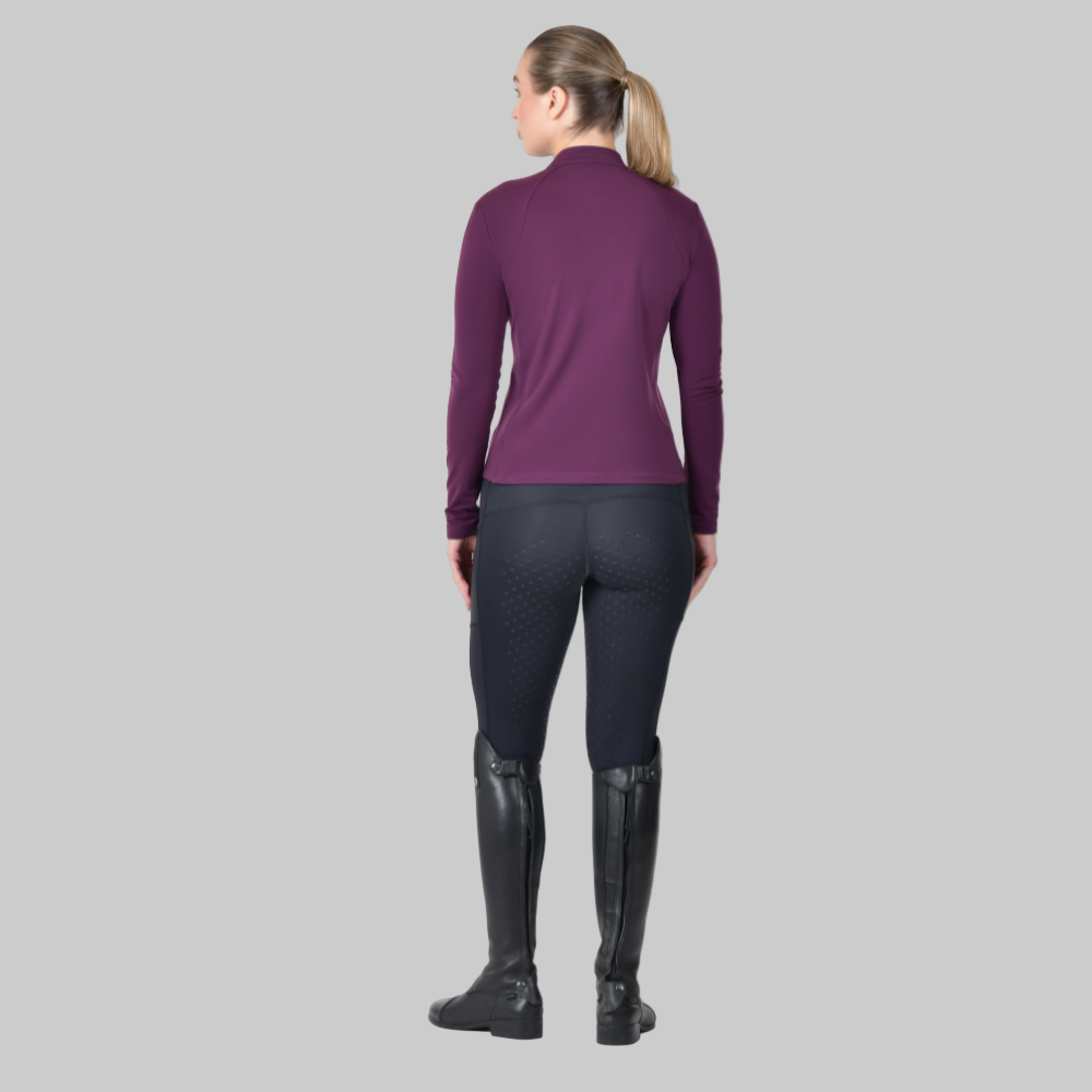 Dublin Ladies Brushed Long Sleeve Riding Top #colour_purple-violet