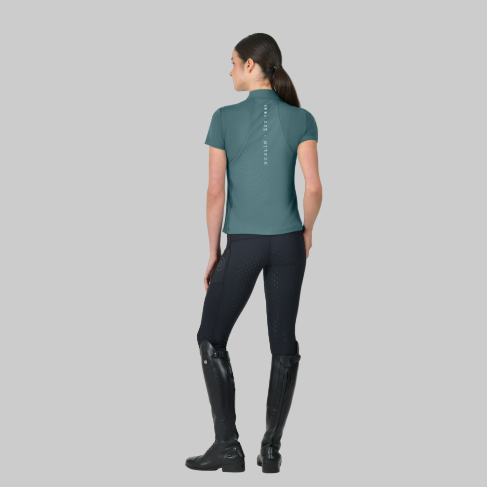 Dublin Ladies 1/4 Zip Breathable Short Sleeve Top #colour_washed-teal