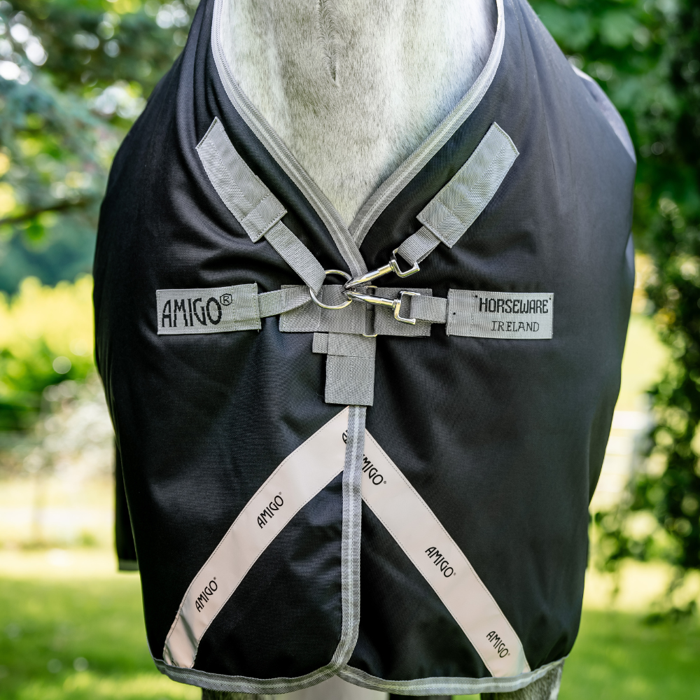 Horseware Ireland Amigo 1200D 100g Turnout Rug #colour_black-titanium-grey-silver