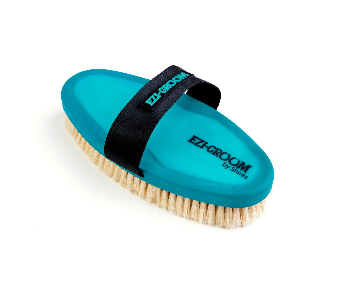 Ezi-Groom Grip Body Brush With Goat Hair #colour_sea-green