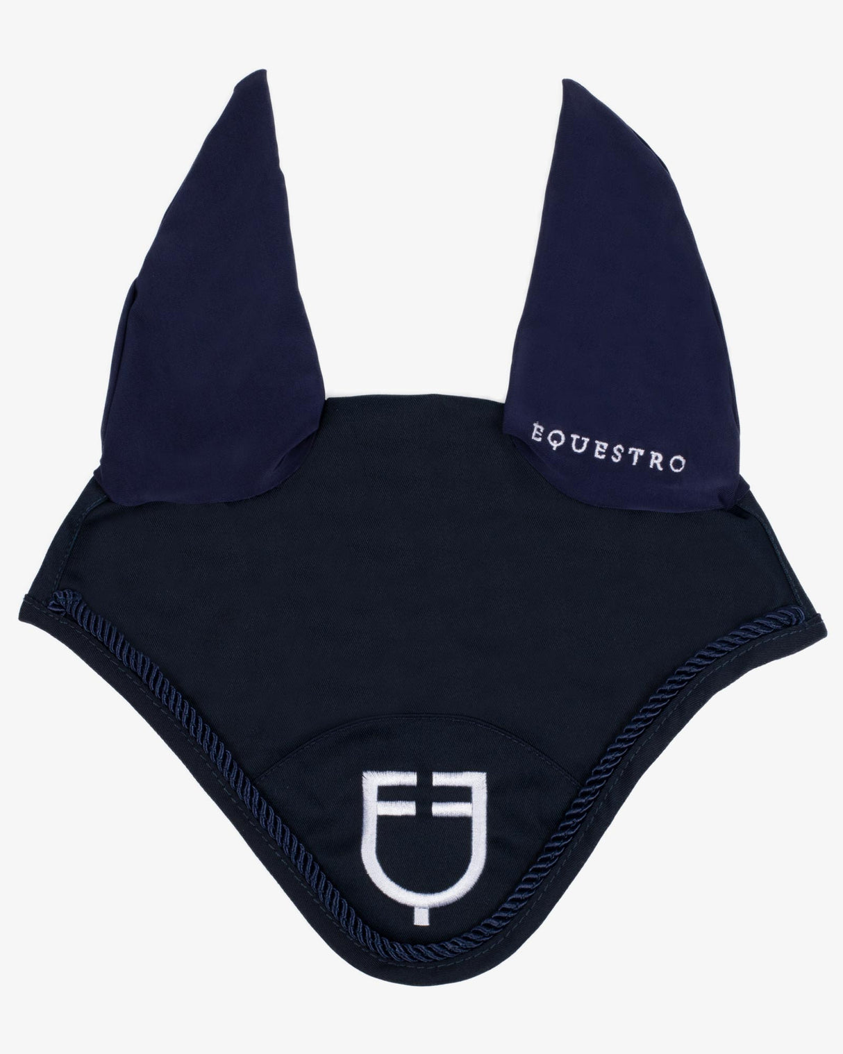 Equestro Fly Veil In Cotton With Central Logo #colour_blue