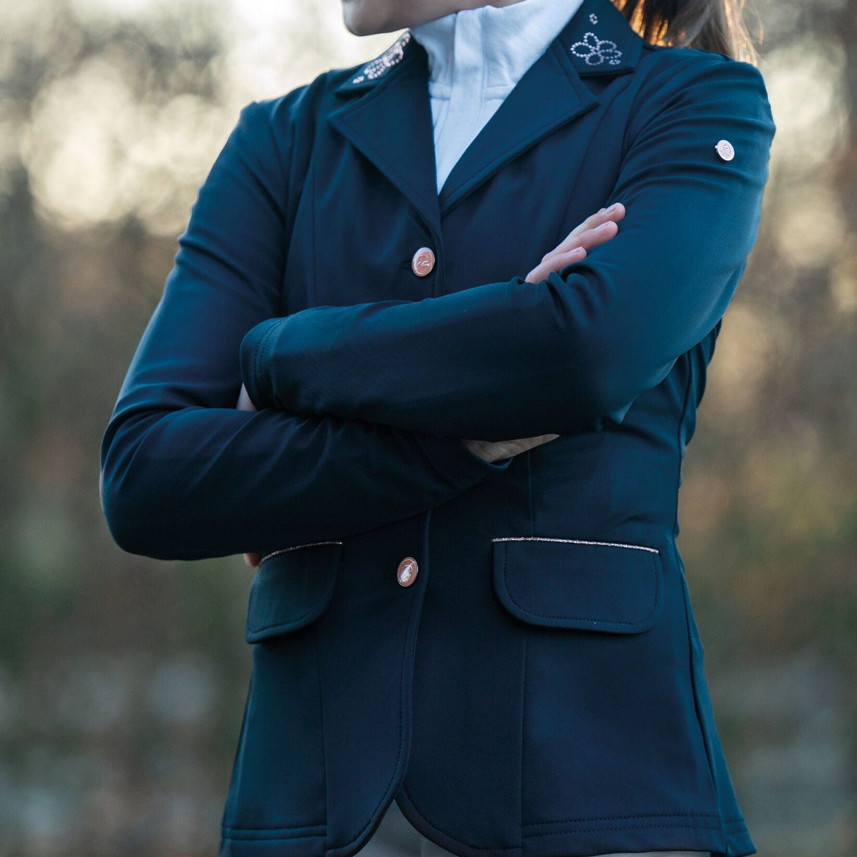 HKM Children's Competition Jacket -Flora Kids- #colour_deep-blue