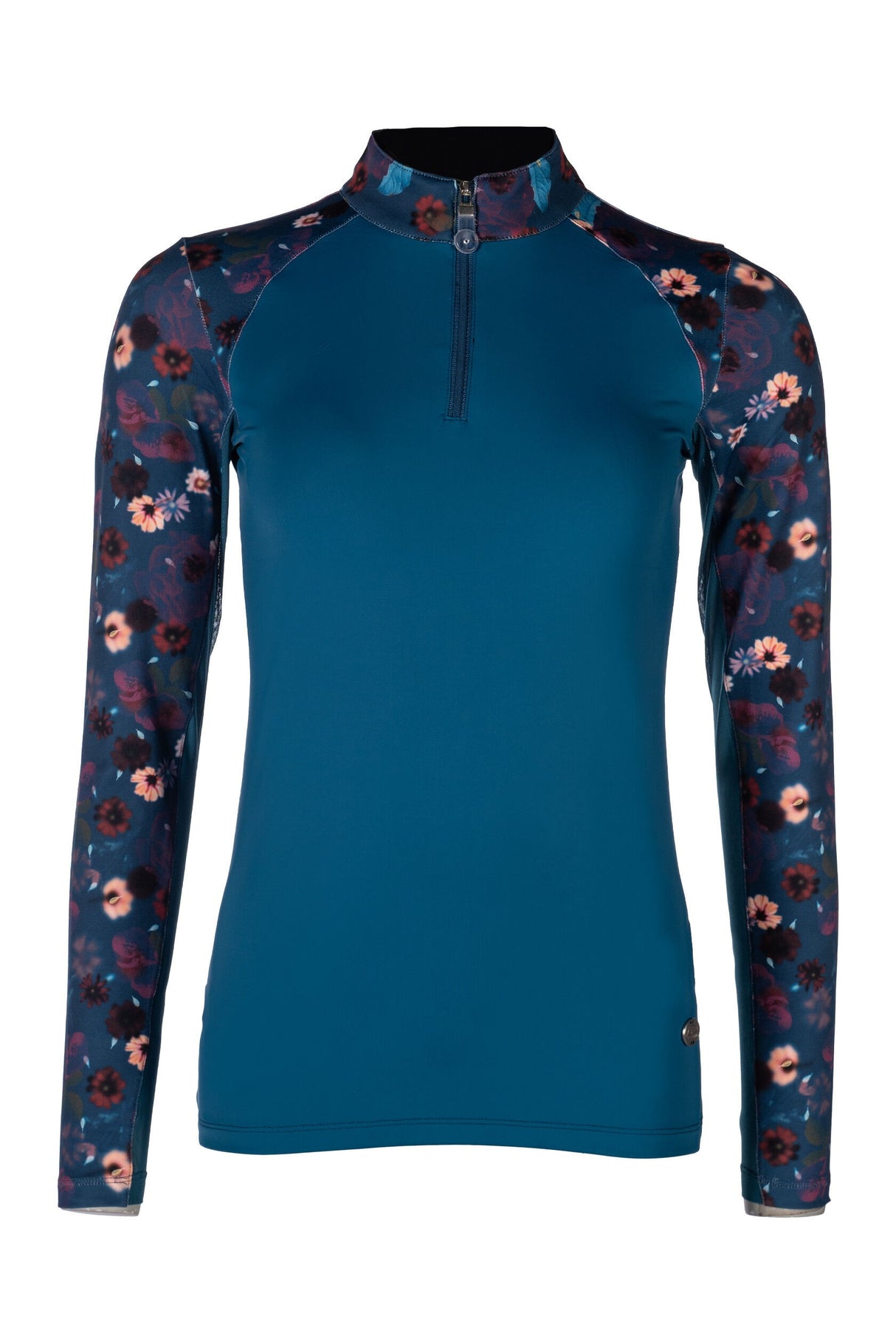 HKM Ladies Functional Shirt -Essentials Flower #colour_petrol