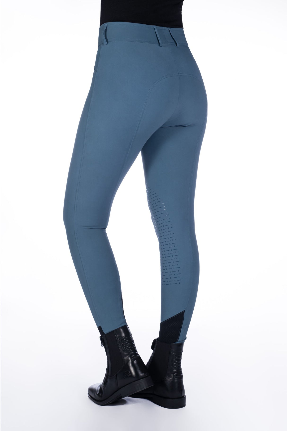 HKM Ladies Knee Patche Riding Breeches -Tampa- #colour_smokey-blue