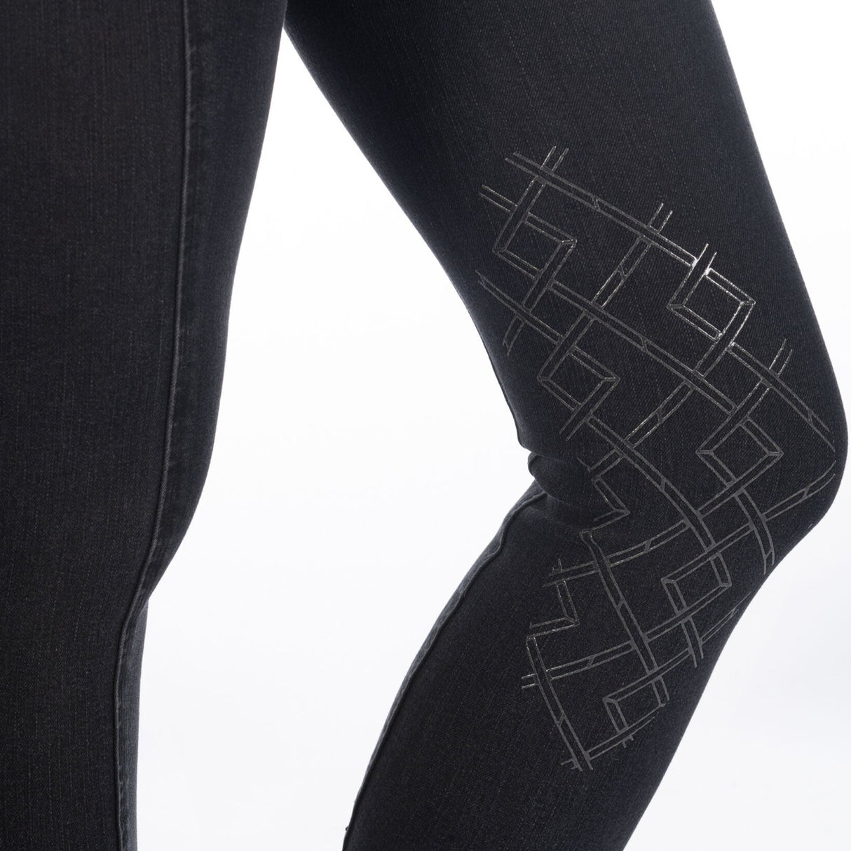 HKM Ladies Knee Patch Riding Breeches -Harbour Island Denim-