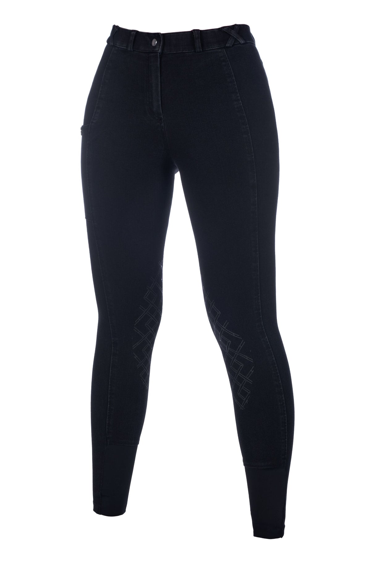 HKM Ladies Knee Patch Riding Breeches -Harbour Island Denim-