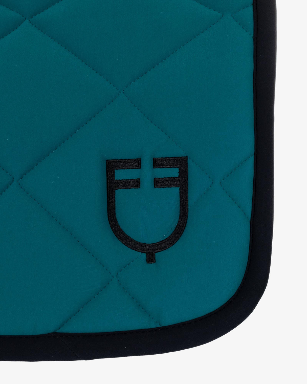 Jumping saddle pad with embroidered logo black line edition - PETROL