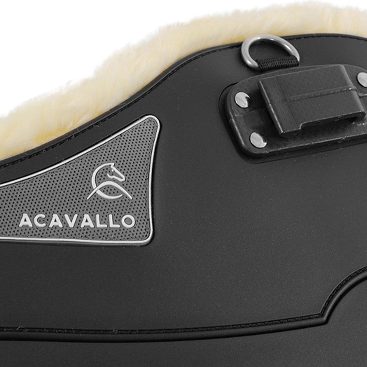 Acavallo Jumping Stud Guard Girth Classic Gel Pvc Detachable Faux Sheepskin #colour_black