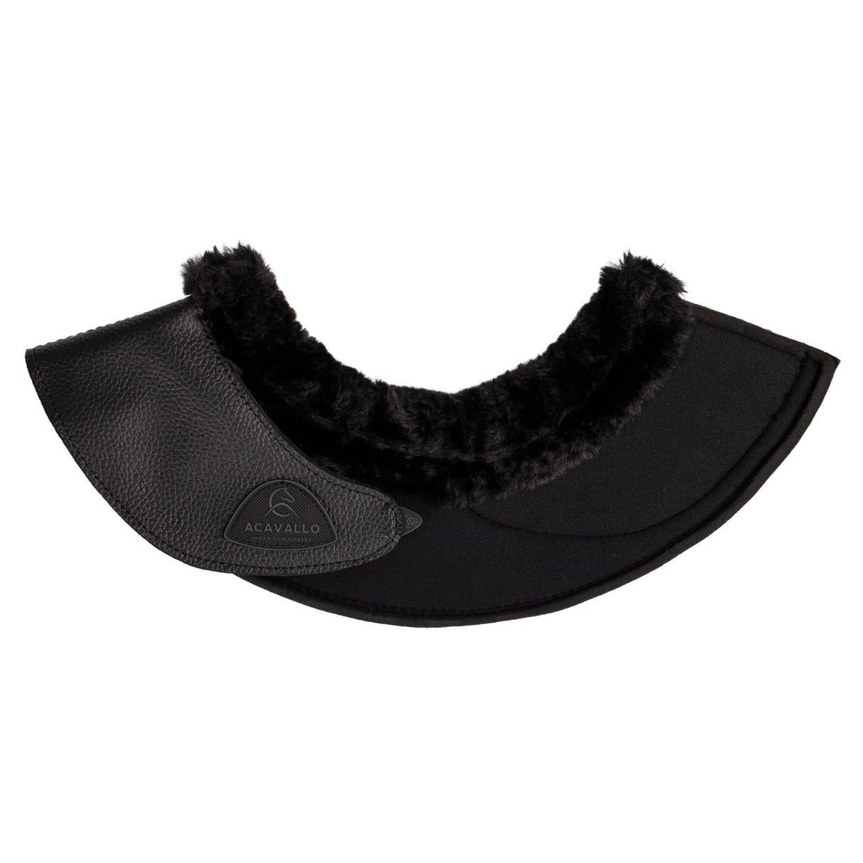 Acavallo Bell Boots Faux Sheepskin & Hook-And-Loop Closure #colour_black