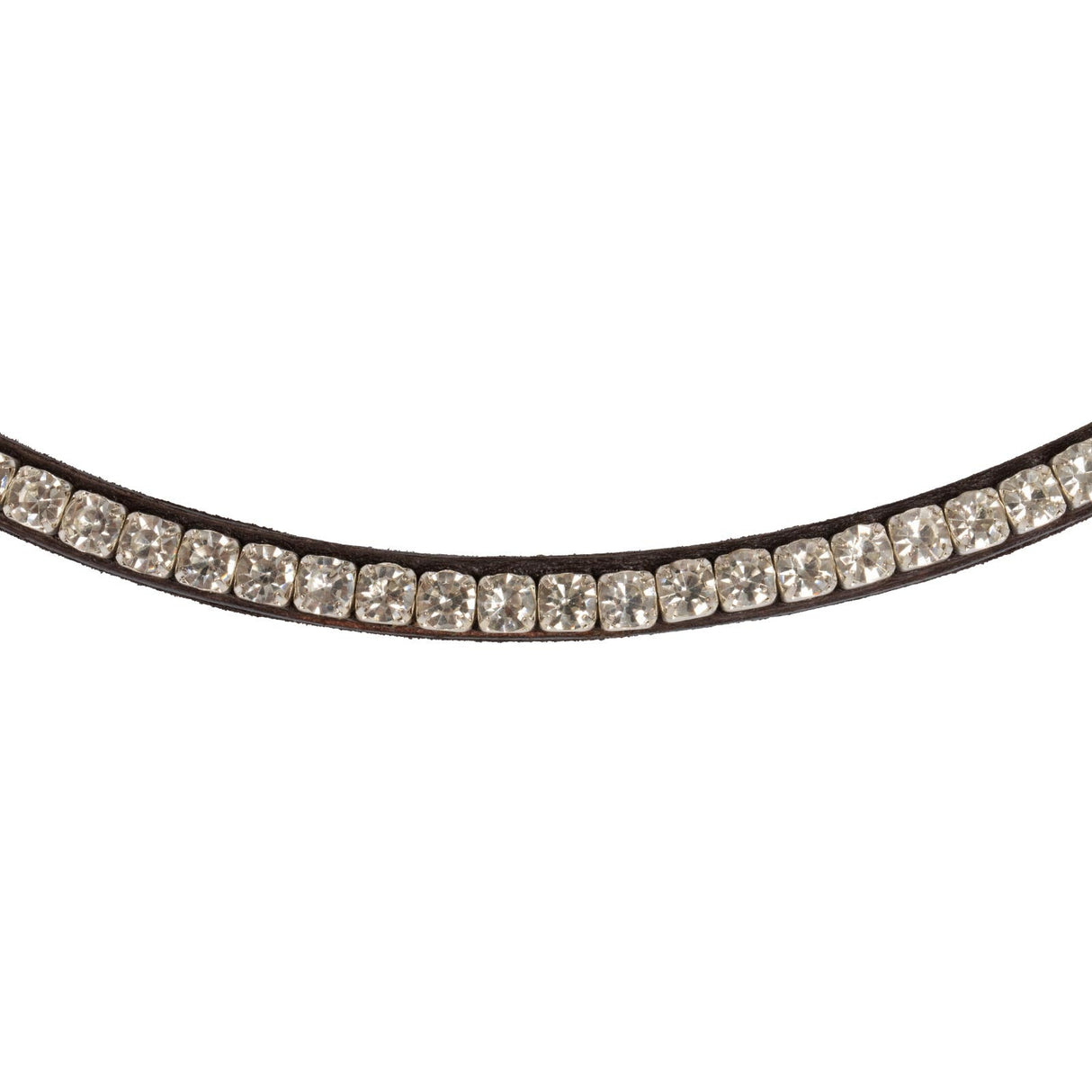 Acavallo Browband Calfskin & Round Crystals #colour_brown-transparent