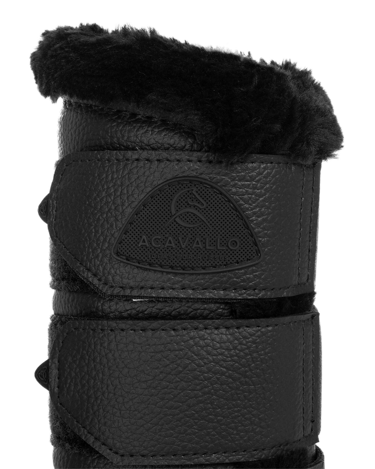 Acavallo Hind Brushing Boots Faux Leather & Faux Sheepskin #colour_black