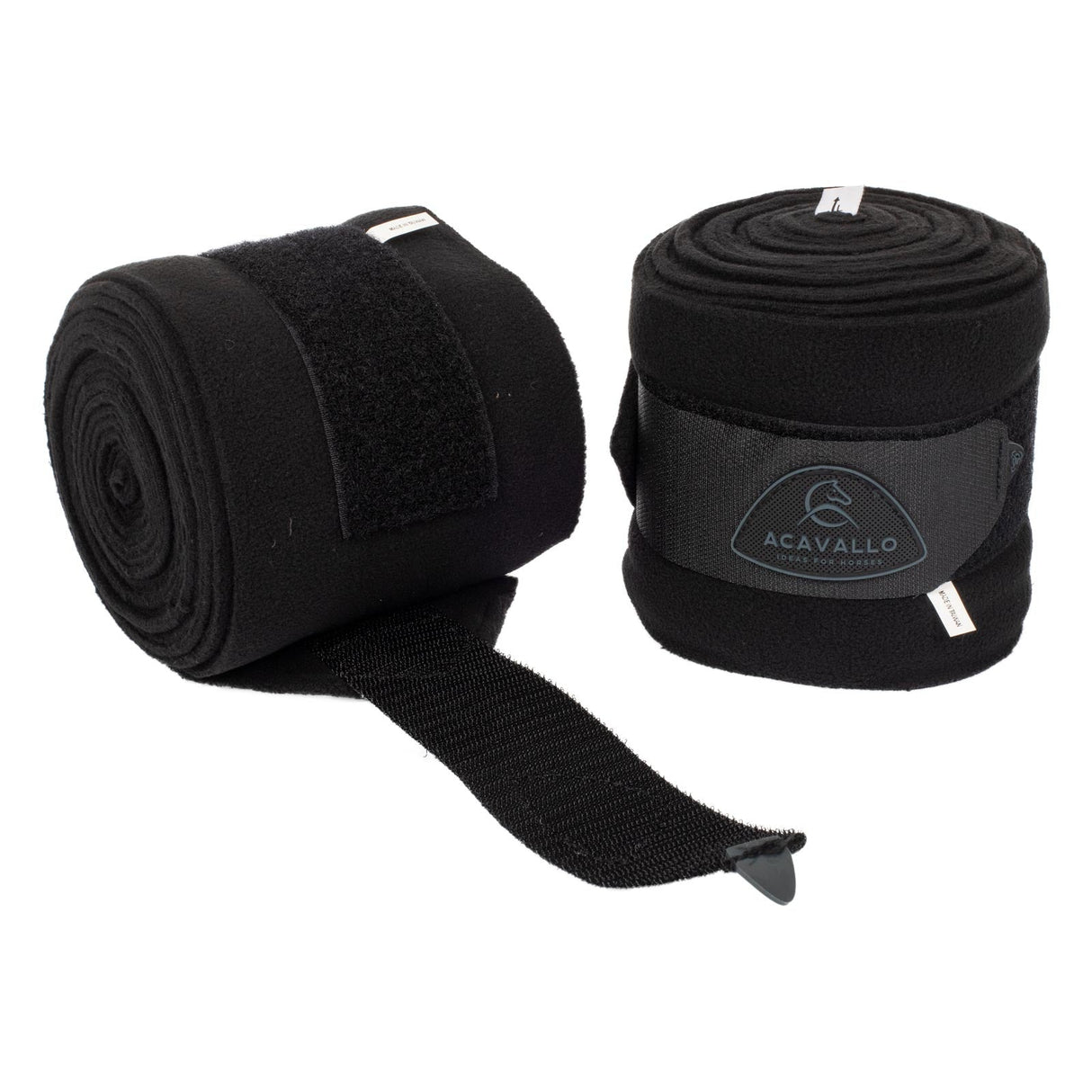 Acavallo Fleece Exercise Bandages Hook-And-Loop Closure Fastening #colour_black