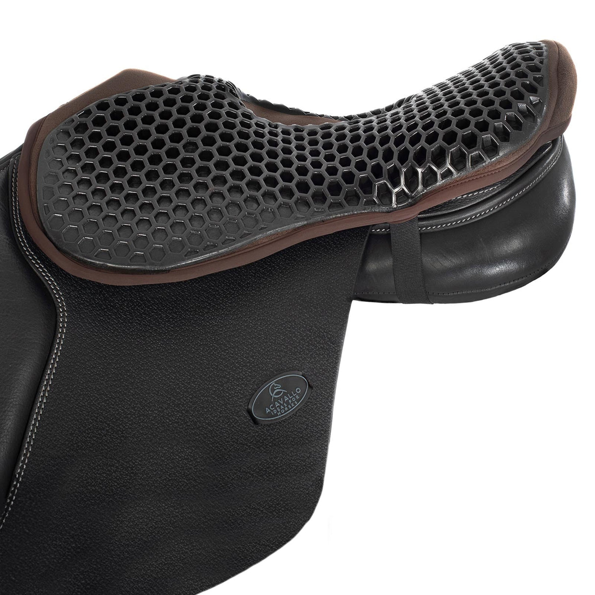 Acavallo Ortho-Pubis Seat Saver Jumping Hexagonal Gel-Out Dri-Lex 20mm #colour_brown