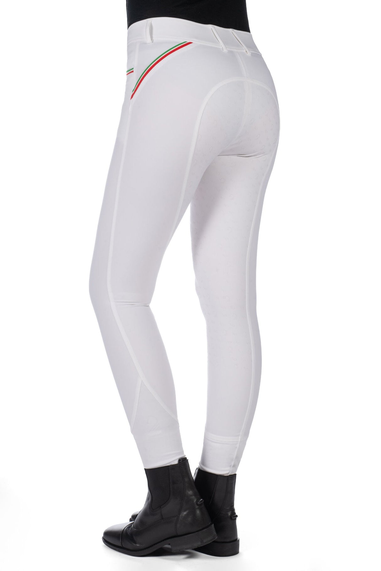 HKM Ladies Silicone Full Grip Riding Breeches -Livigno Sportive- #colour_white